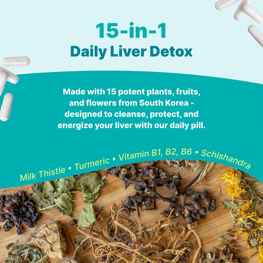 The Plug Pills Jar - Gut and Cholesterol Support | Caffeine Free, NON GMO and Gluten-Free | Korean Herbs 15-in-1 Advanced Formula with Milk Thistle, Turmeric, Dandelion and B Vitamins | Vegan and Plant-Based | 2 Servings = 4 Capsules Daily - Image 5